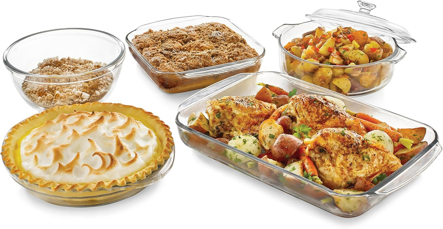 Libbey Bakers Basics 5 Piece Glass Baking Dish Set for Your Kitchen