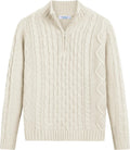 Boy's Cable Knitted Sweater Half Zip Lightweight Casual Pullover used