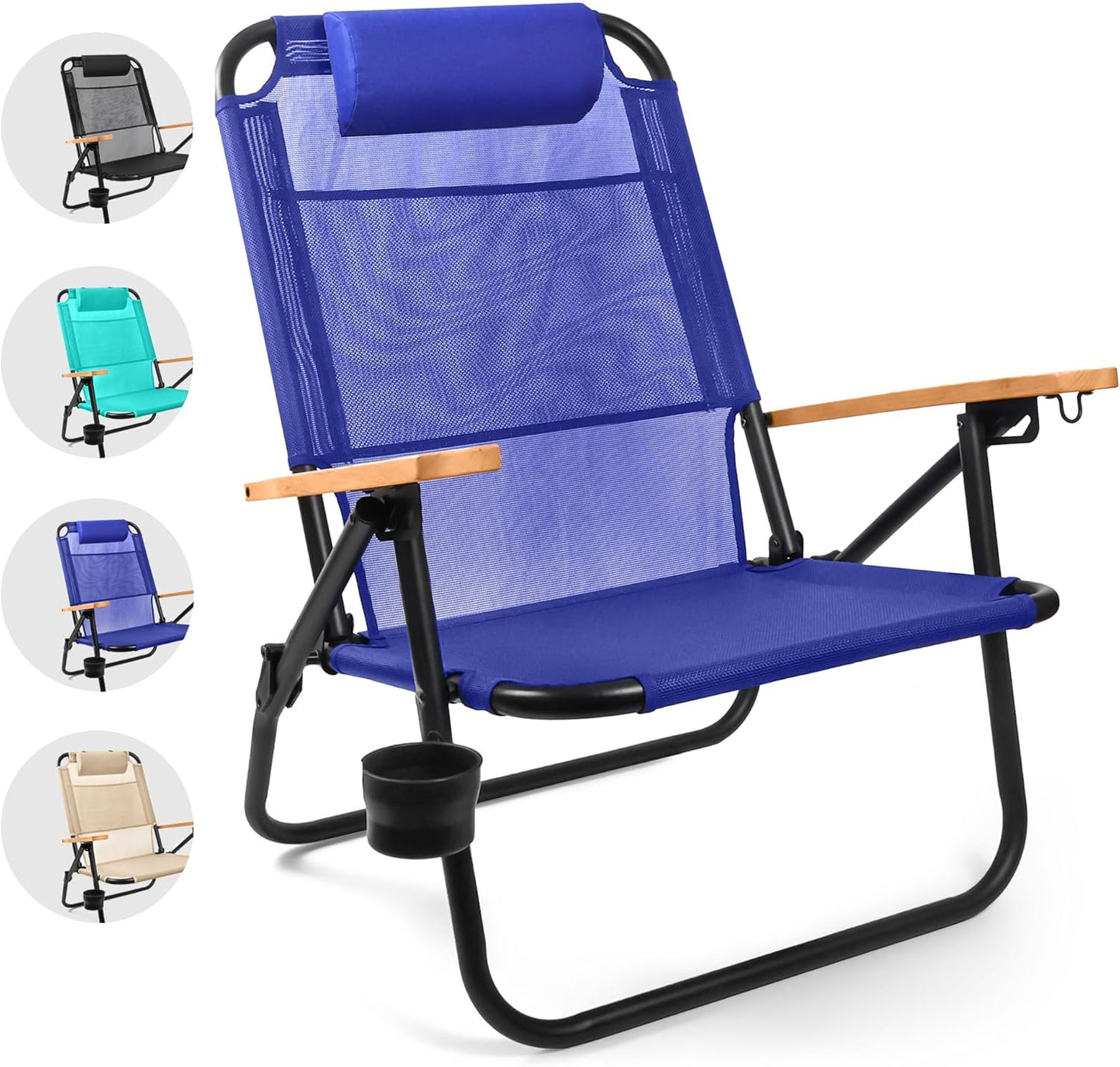 Water Buffalo Bondi Beach Chair with Reclining Positions & Cup Holder