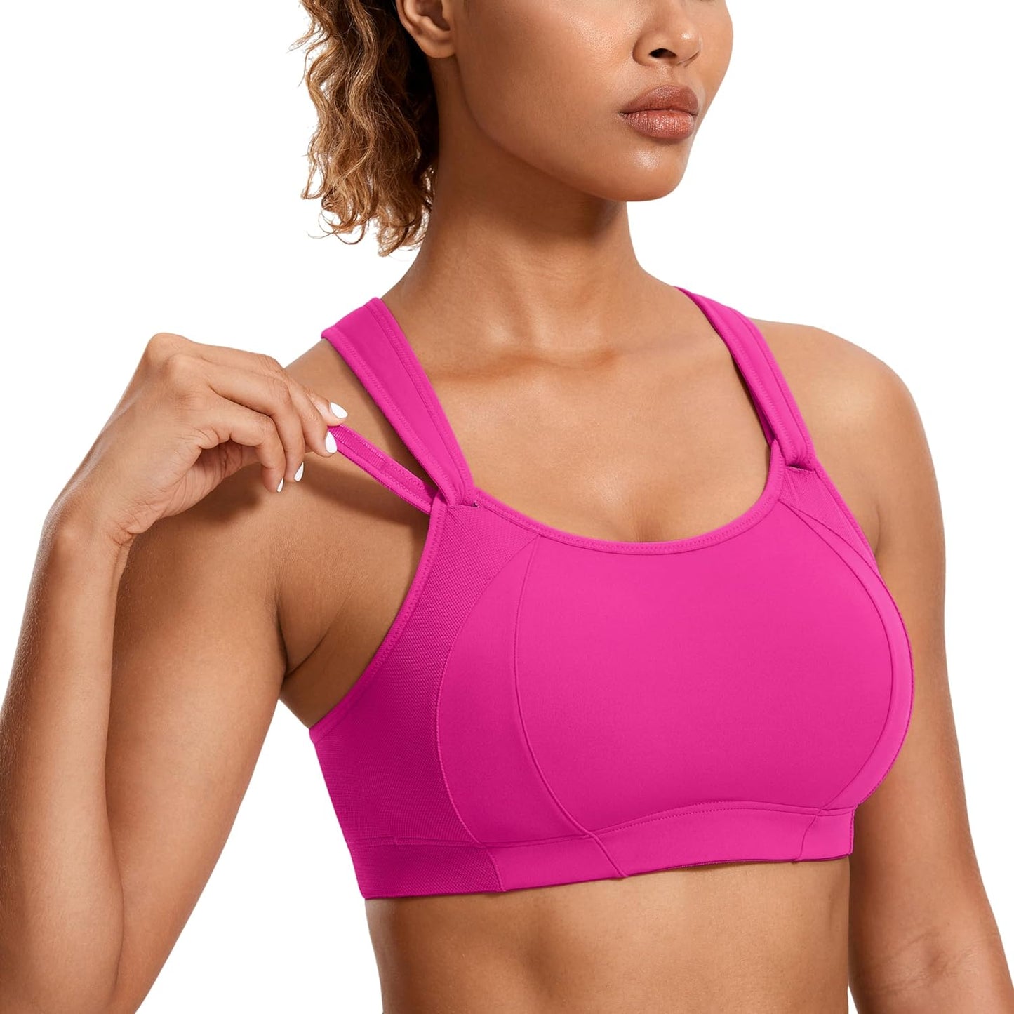 SYROKAN Women's Sports Bra High Impact Adjustable Supportive Fit
