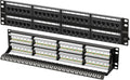 FGB 48-Port Cat6 Patch Panel 2U 19ft Rackmount - Clean Gigabit Wiring