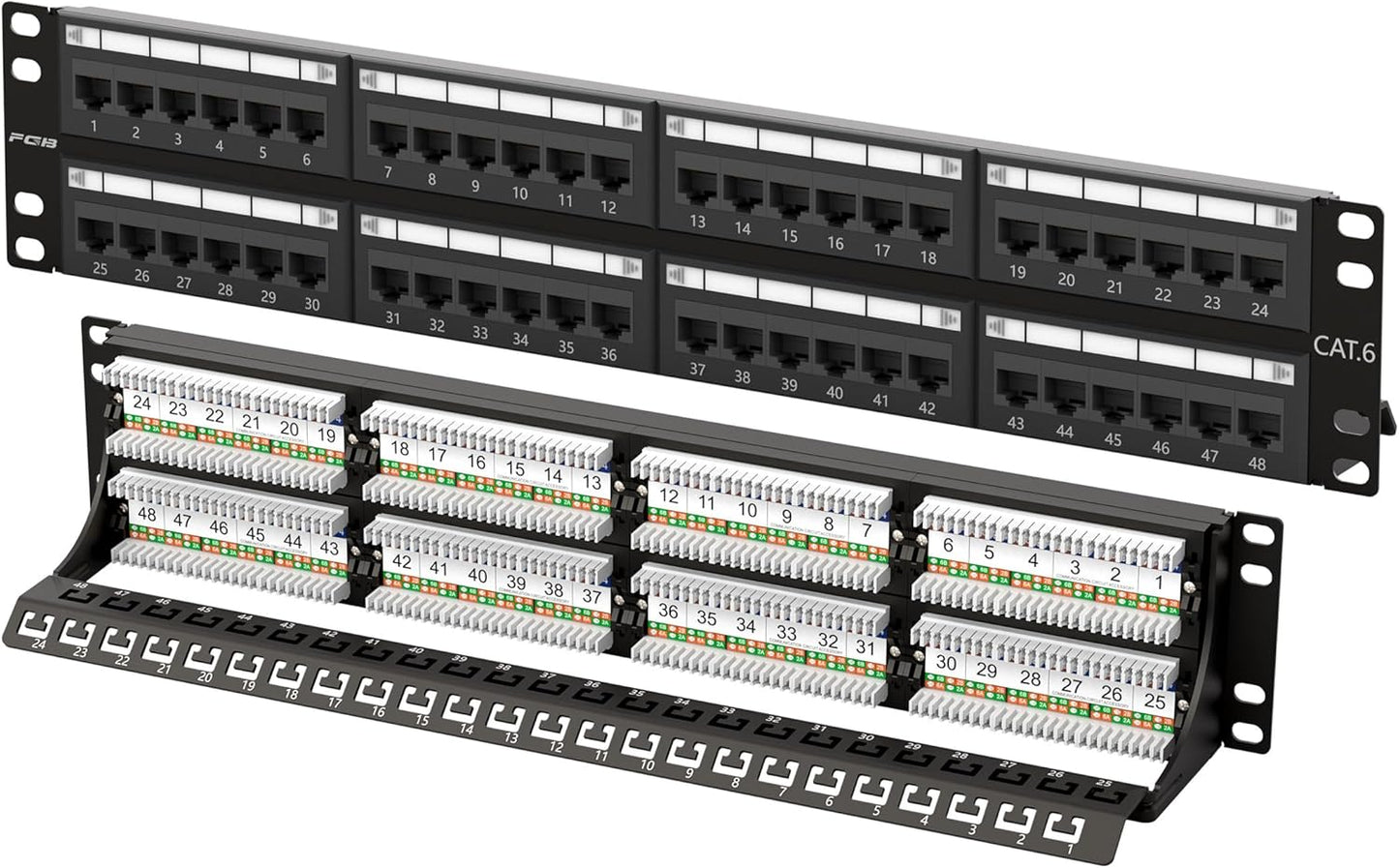 48-Port Cat6 Patch Panel for Effortless Network Setup