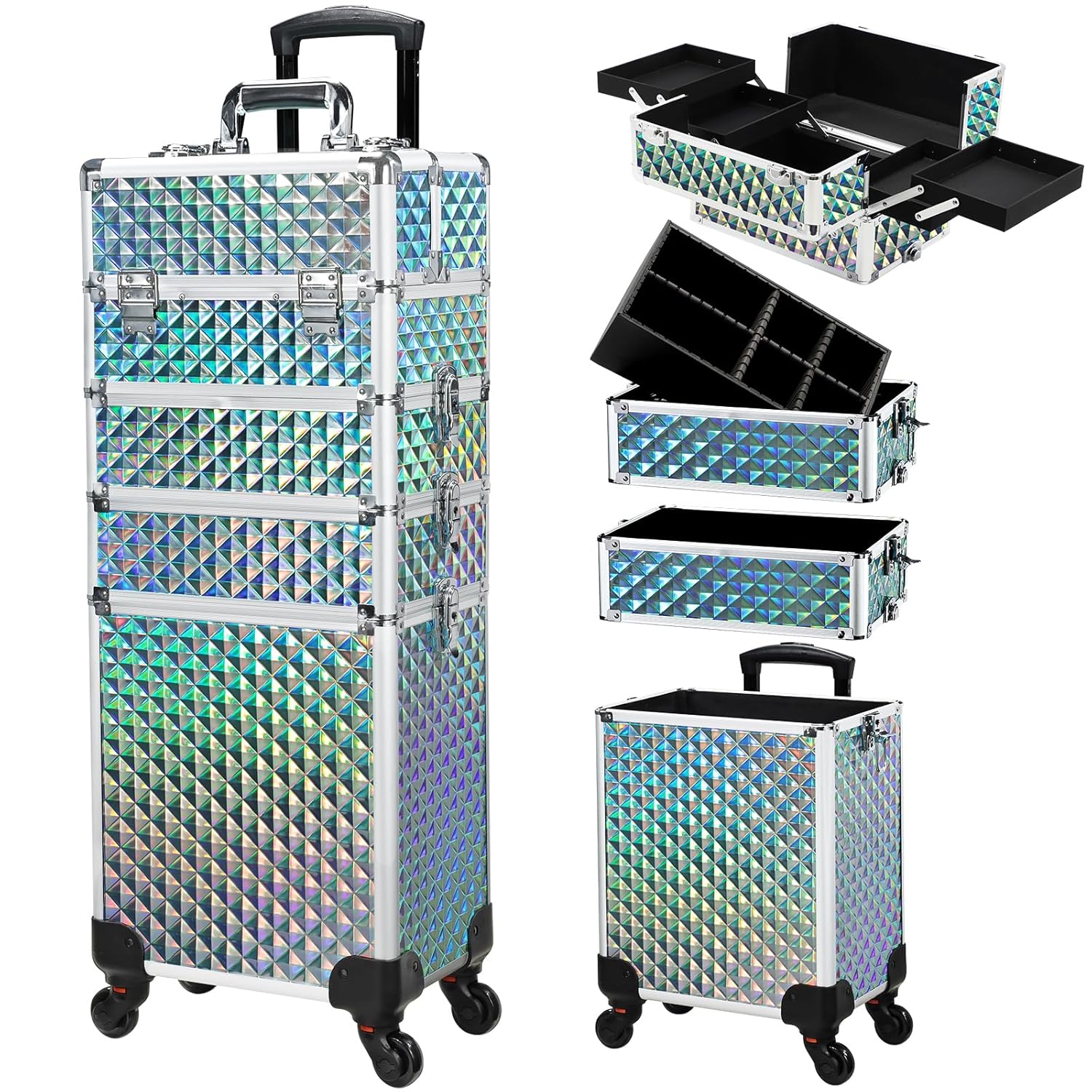 Stagiant Rolling Makeup Case on Wheels for Easy Travel Storage