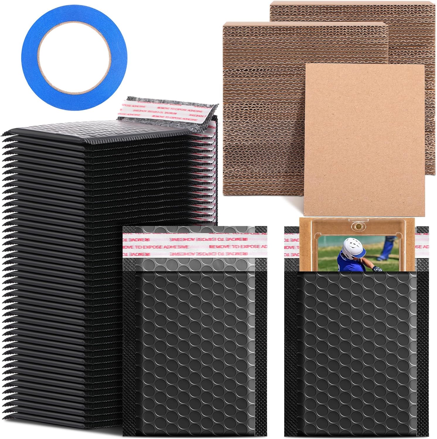 Tatuo 301 Pcs Trading Card Shipping Protector Set for Safe Mailing