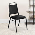 EMMA + OLIVER Trapezoidal Back Vinyl Stackable Banquet Chair - Durable