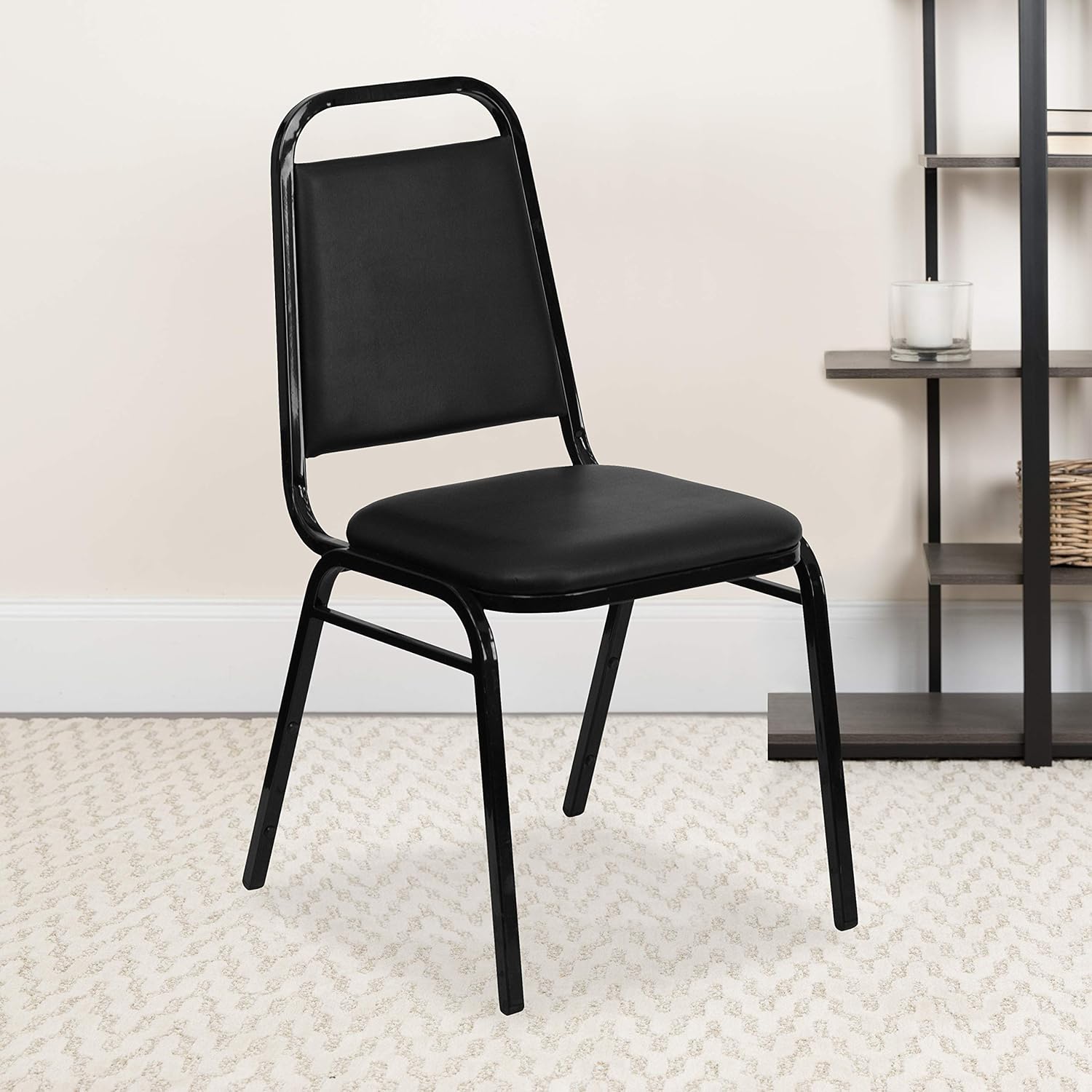 Trapezoidal Back Vinyl Stackable Banquet Chair for Events