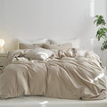 MooMee Twin Duvet Cover Set - Thick Washed Cotton, Soft & Durable