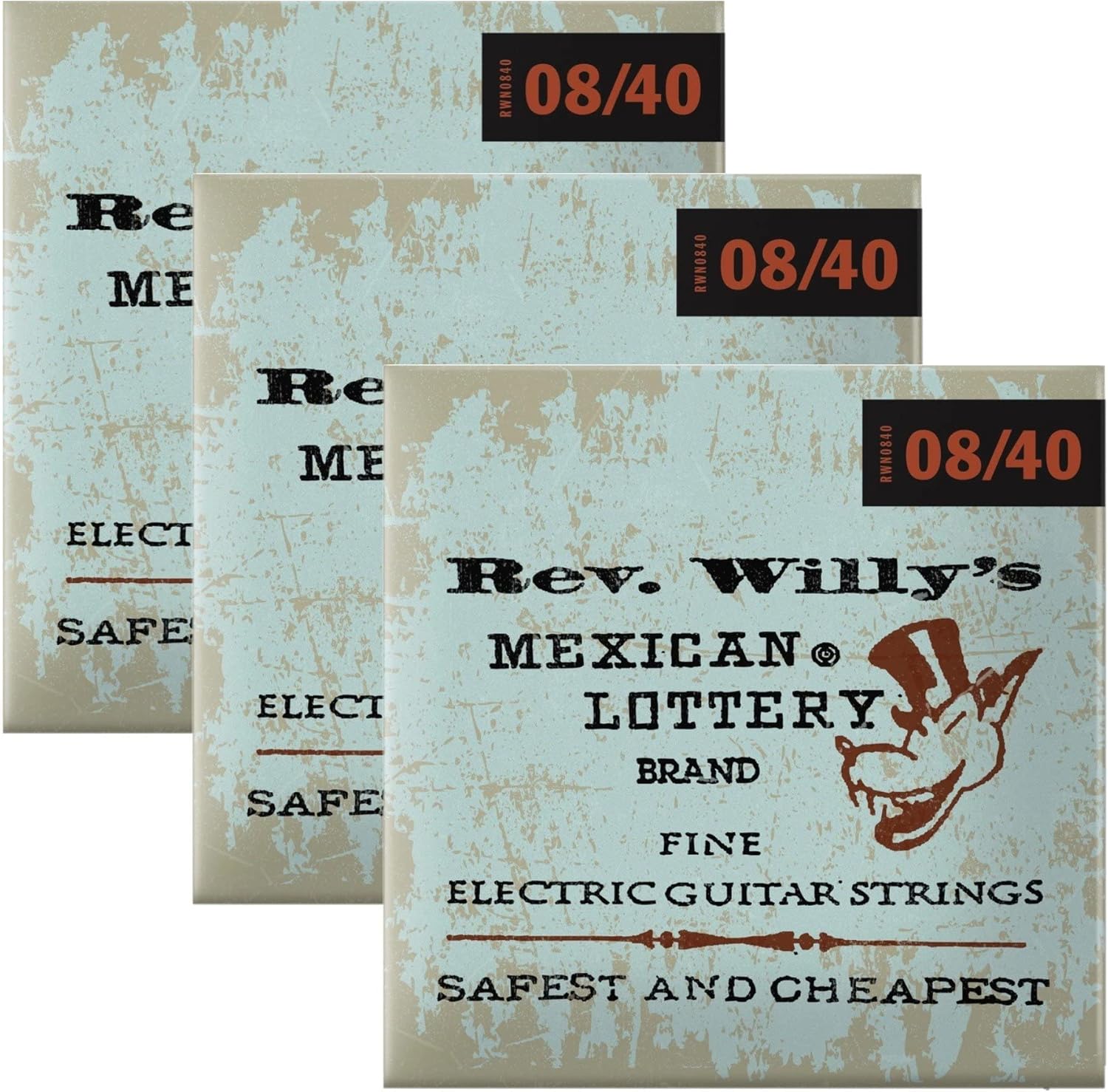 Premium Tone: Reverend Willy's Electric Guitar Strings 3 Sets 08-40