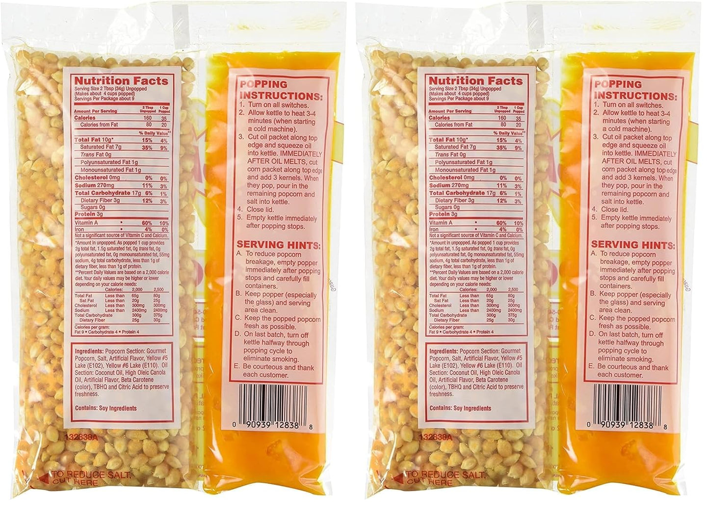 8oz Popcorn Portion Packs for Movie Night and Events