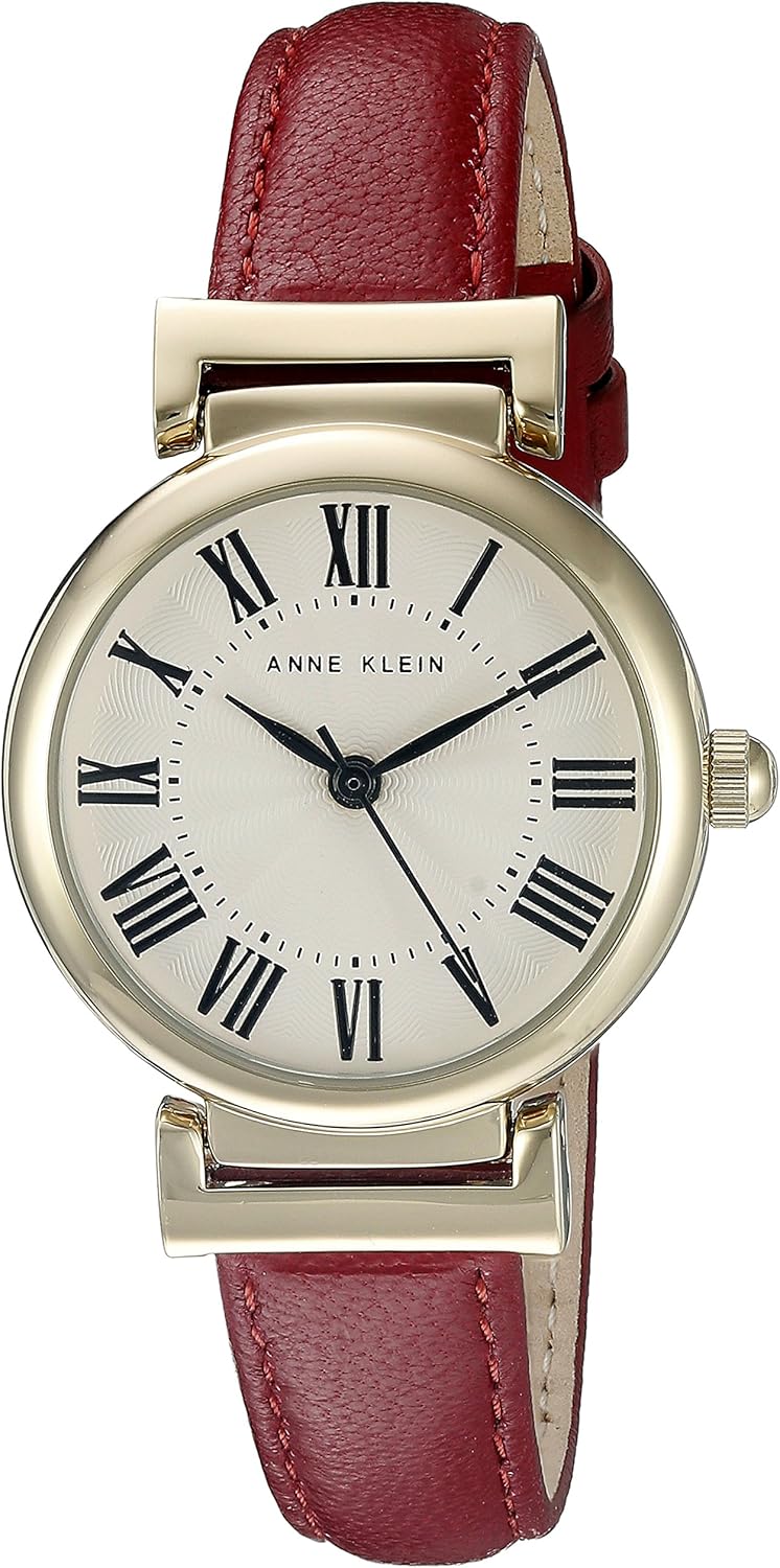 Anne Klein Women's Leather Strap Watch with Elegant Design