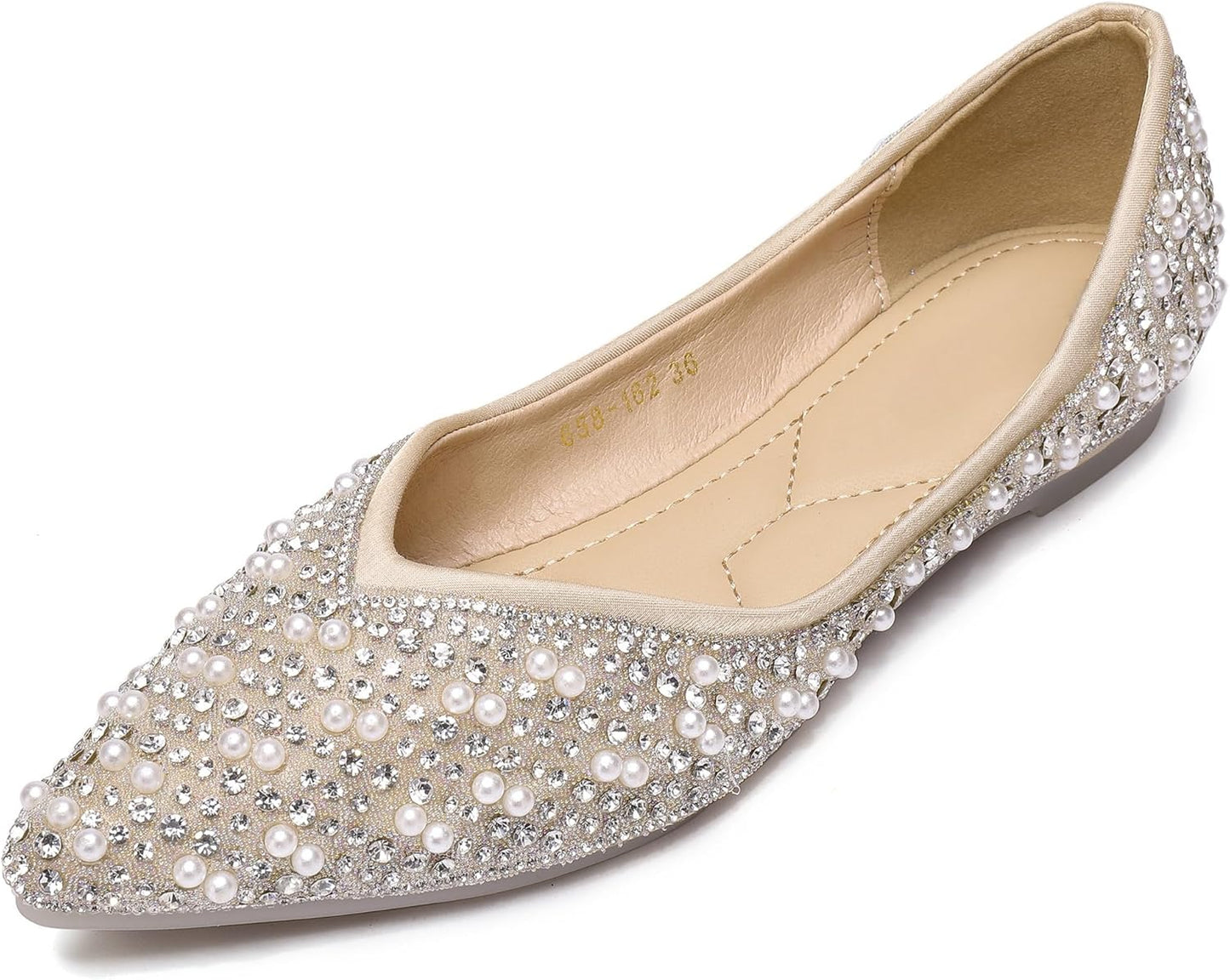 Women's Rhinestone Flats with Pointed Toe for Any Occasion