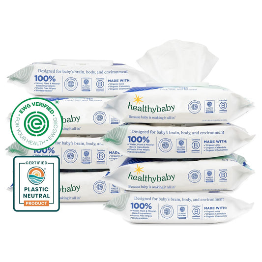 HealthyBaby Wet Wipes for Sensitive Skin - EWG Verified & Safe