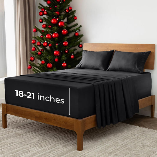 Mellanni Extra Deep Full Sheets - Iconic Collection Bedding