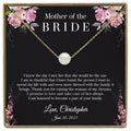 Personalized Mother of the Bride Necklace - Sterling Silver Pearl Gift