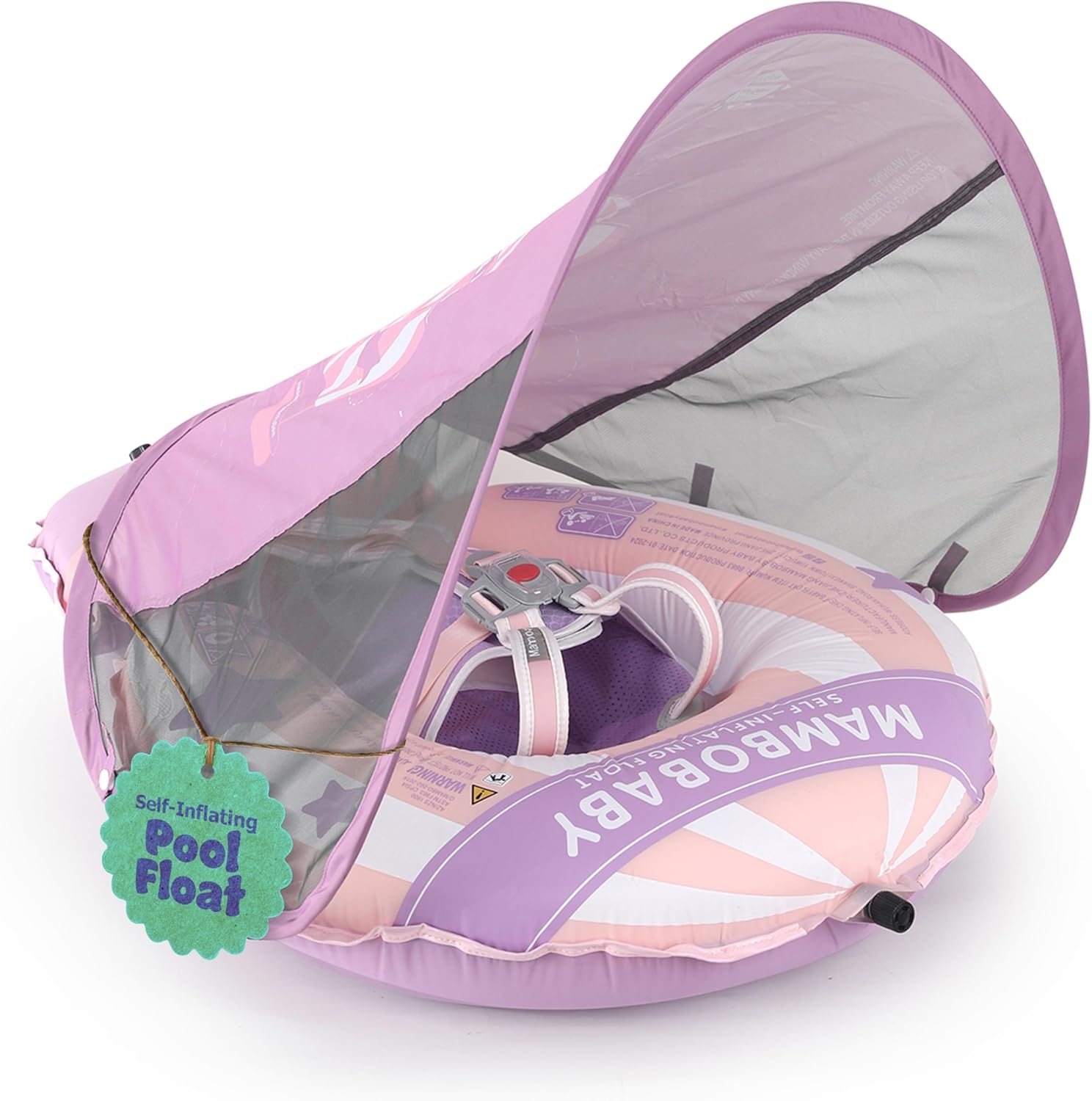 Mambobaby Light Traveler Baby Pool Float with Canopy Safety
