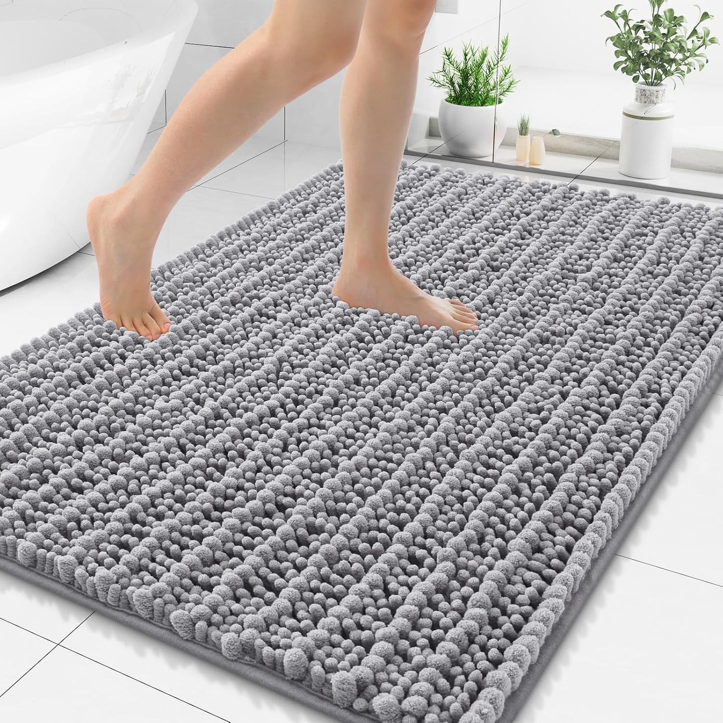 Smiry Bathroom Rugs Mat 59x35, Soft Chenille Bath Mats