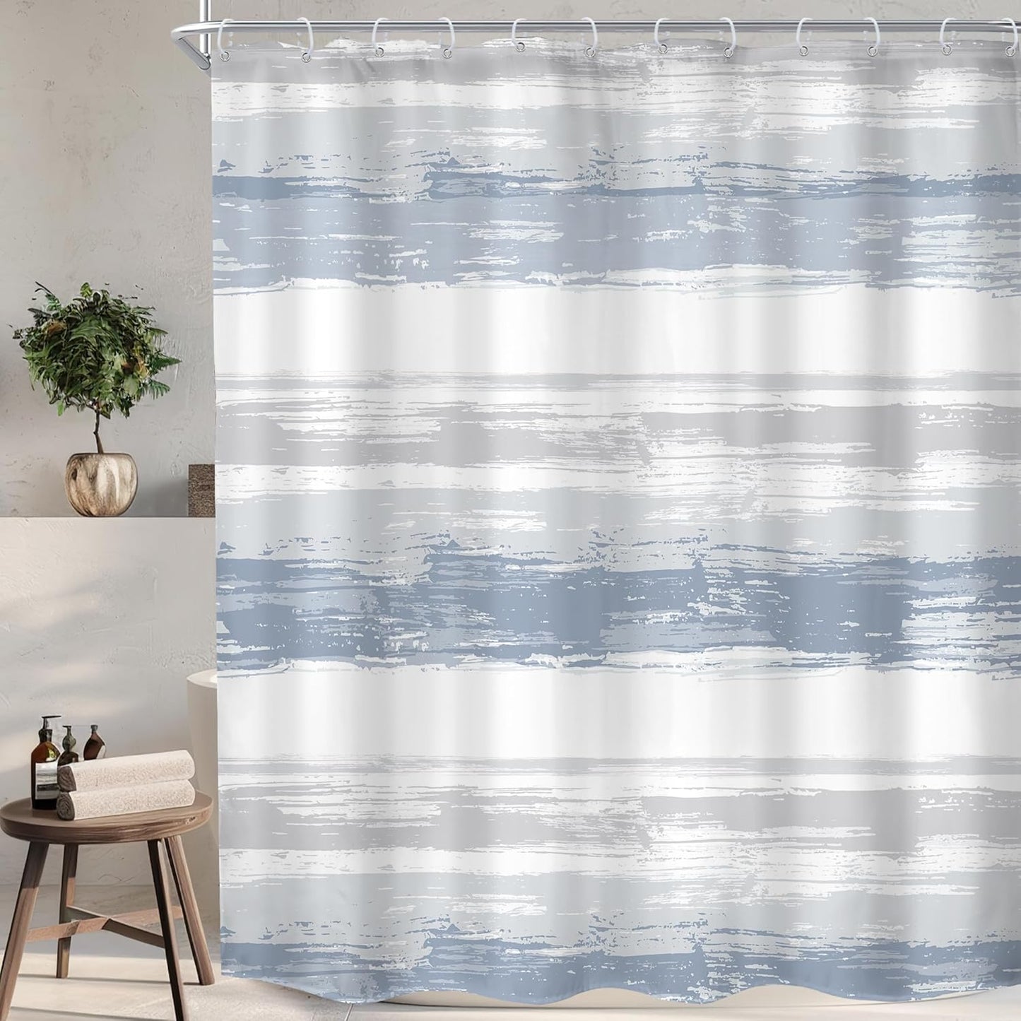 Waterproof Geometric Shower Curtain Set