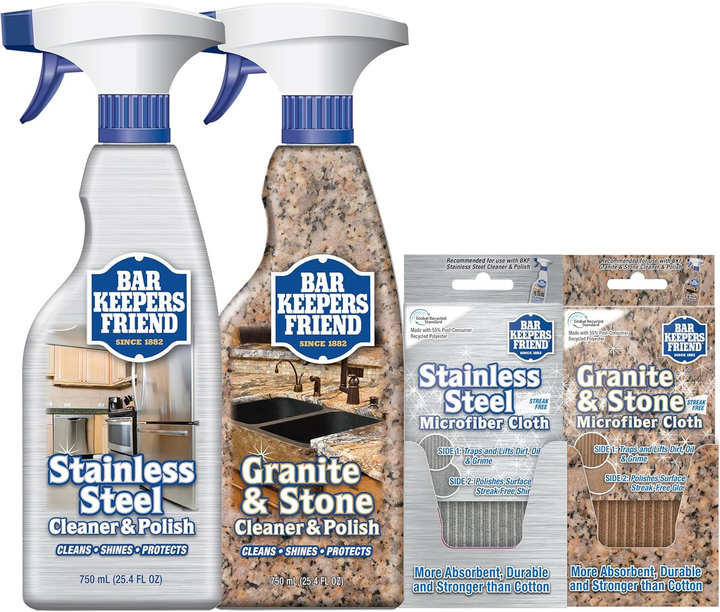Bar Keepers Friend Granite & Stone Cleaner Kit for Surfaces