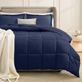 King Size Comforter Set Navy Blue - Lightweight All-Season Comfort
