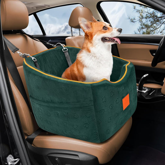 Dog Car Seat for Small Dogs - Elevated Memory Foam Booster Seat