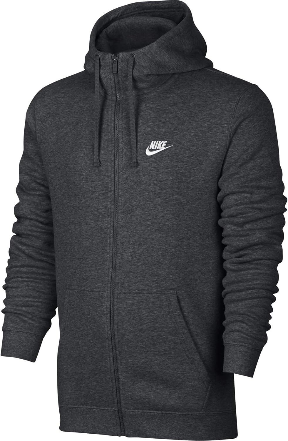 Nike Men's Full Zip Club Hoodie, Charcoal, XL Tall