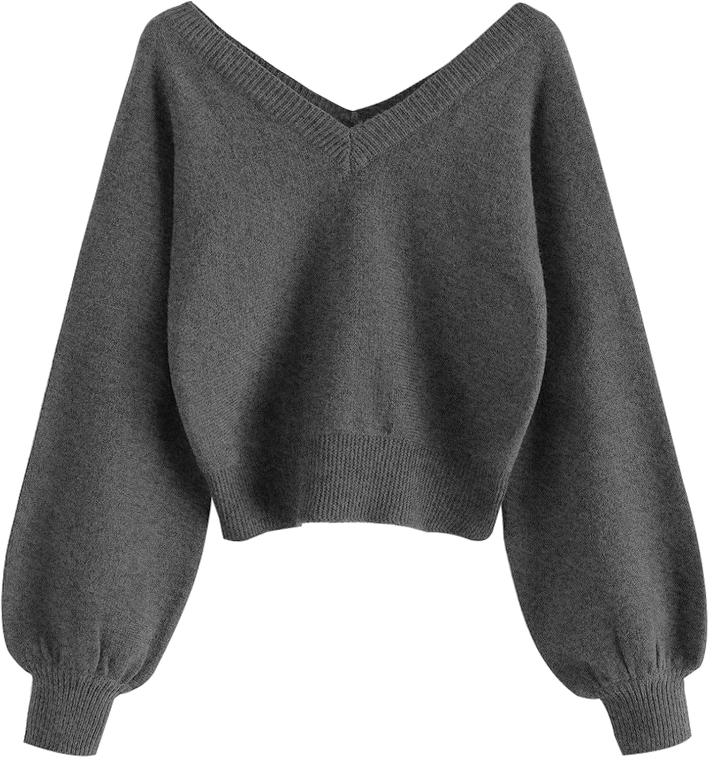 Stylish V-Neck Cropped Sweater for Women - Perfect for Any Occasion