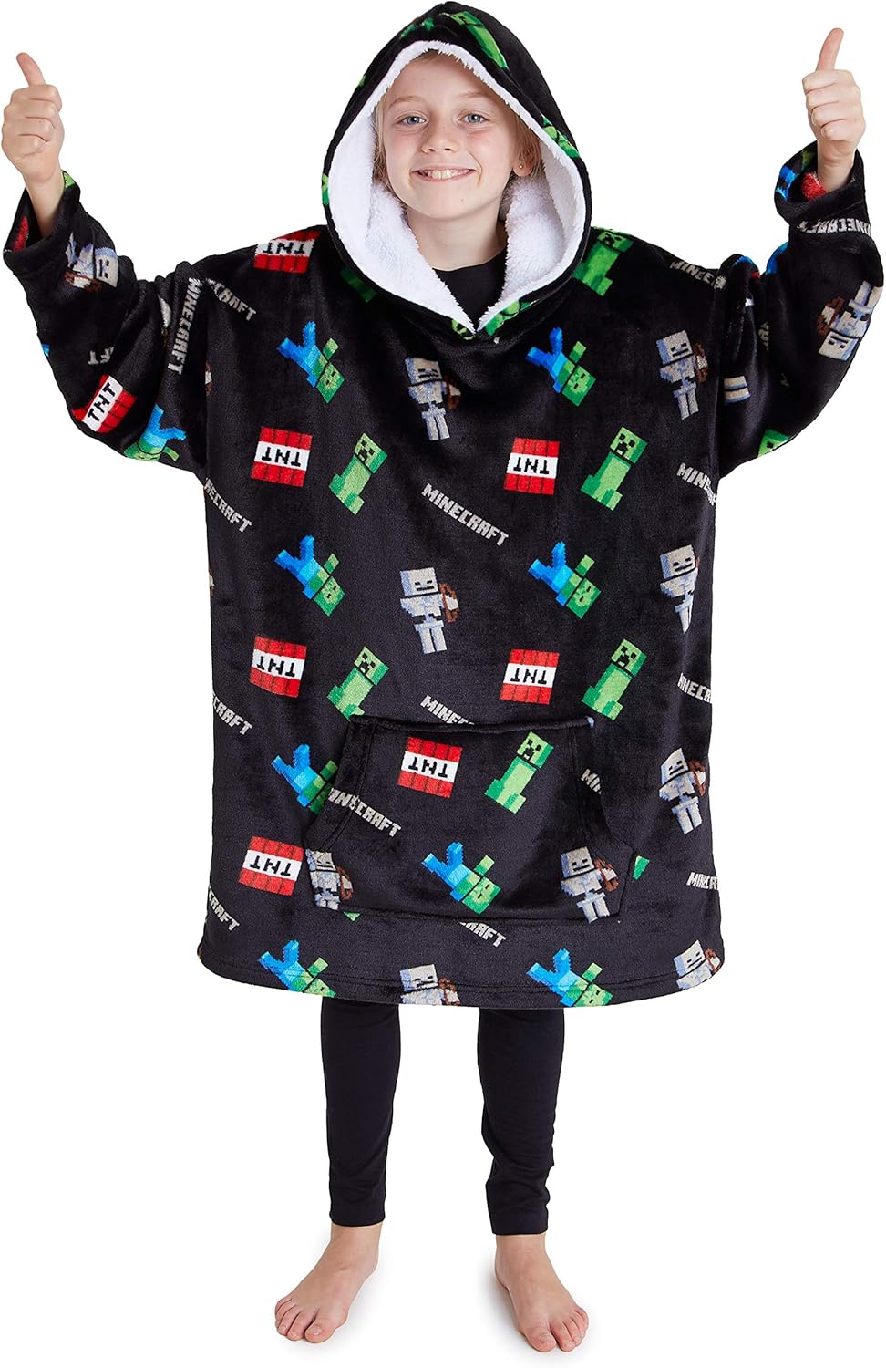 Minecraft Oversized Blanket Hoodie - Cozy Fleece Fun!