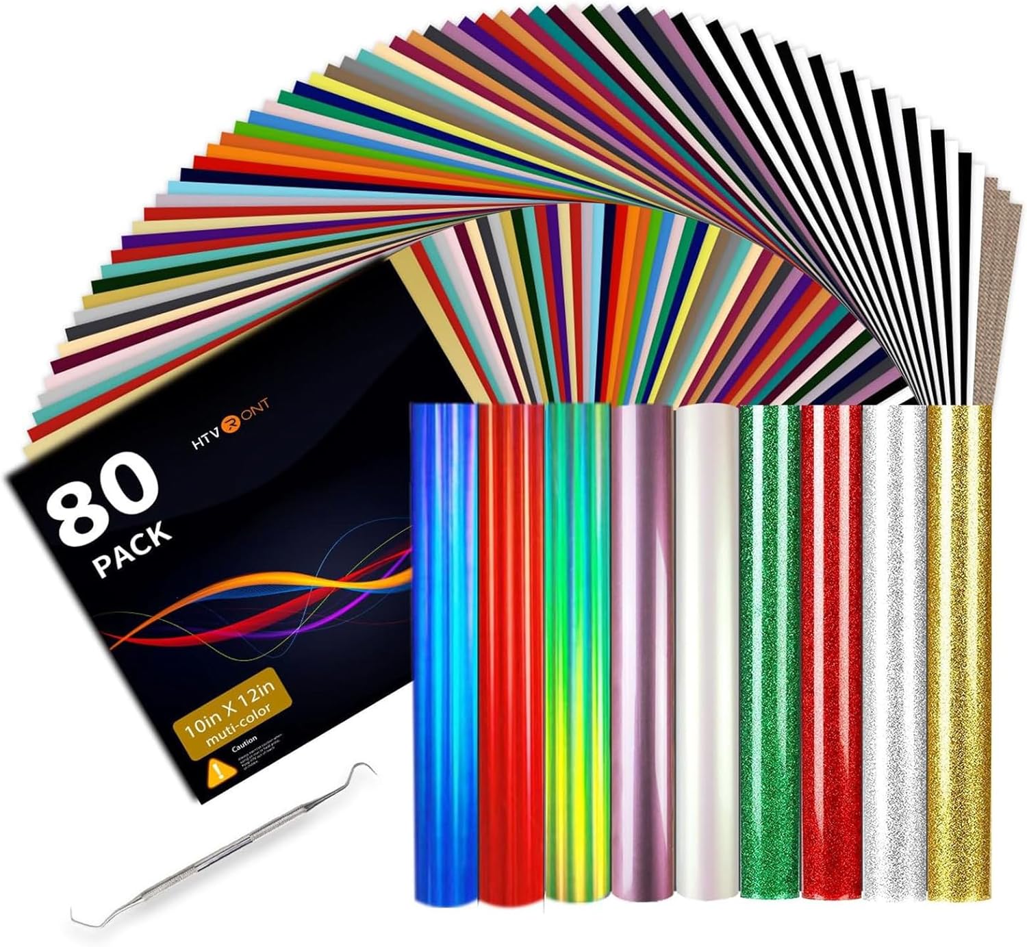 HTVRONT Heat Transfer Vinyl Bundle: 80 Pack for T-Shirts