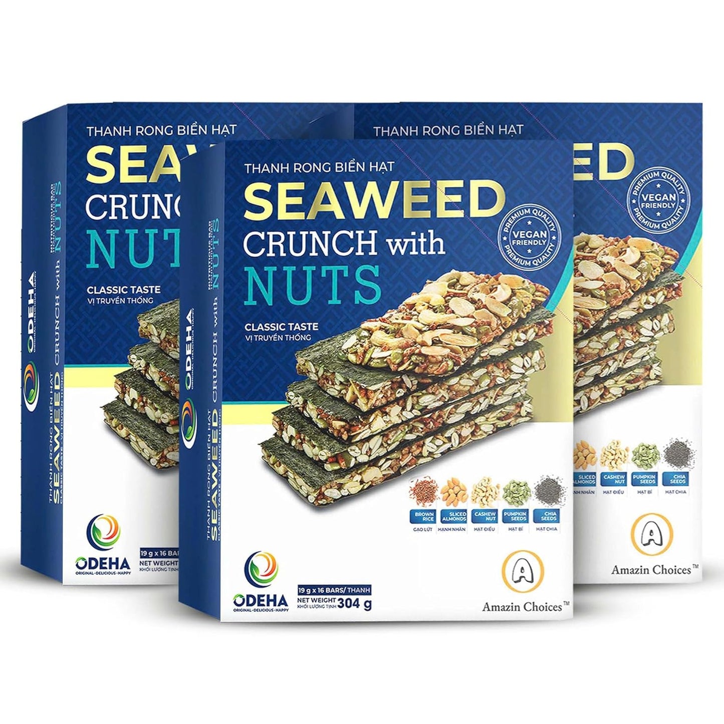 Seaweed Crunch with Nuts Classic Taste - Vegan Snack Bars