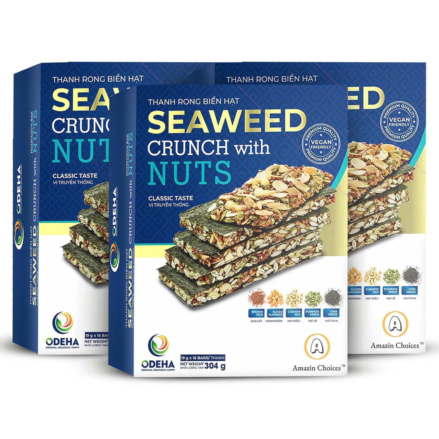 Seaweed Crunch with Nuts Classic Taste - Vegan Snack Bars