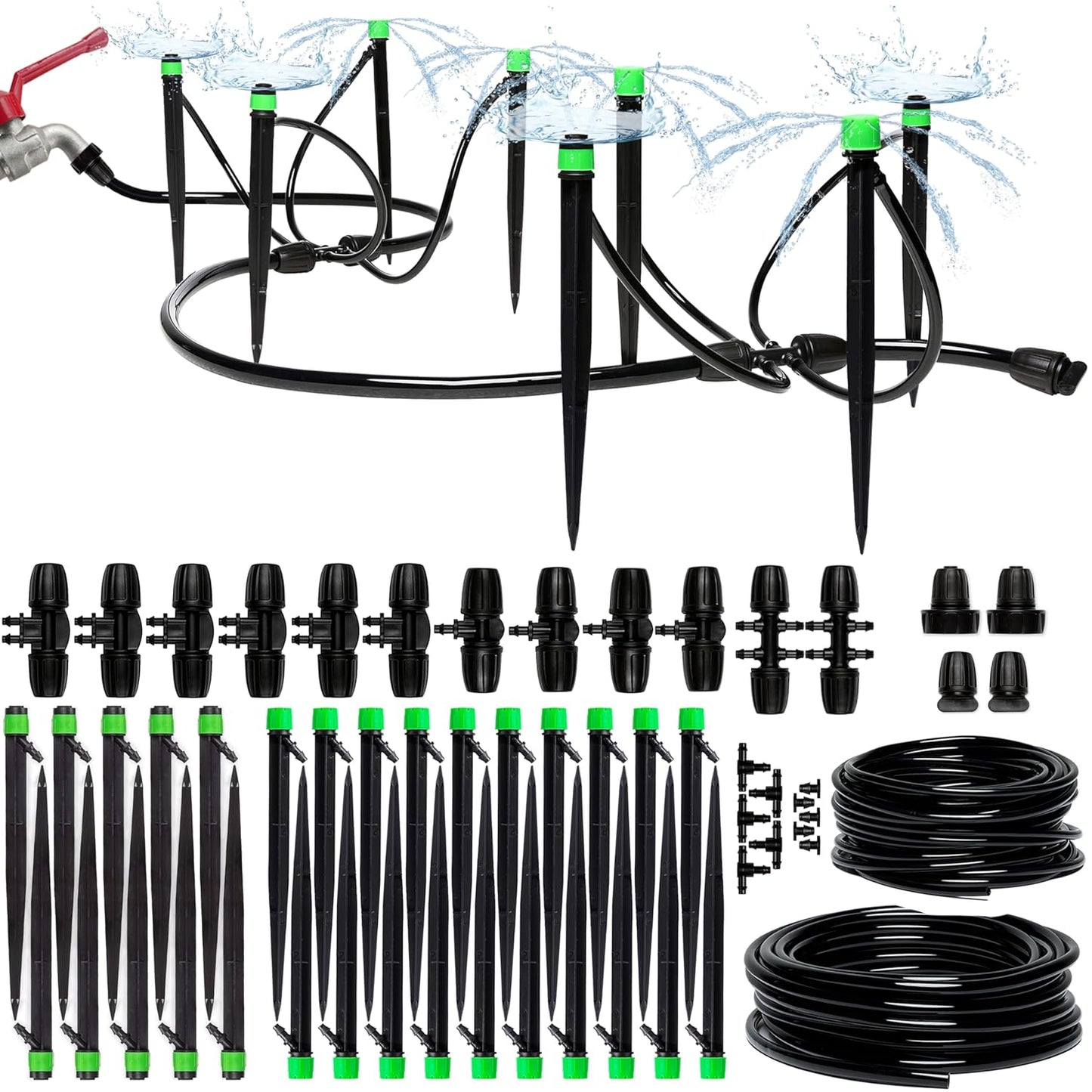 Complete Drip Irrigation System Kit for Garden and Raised Beds