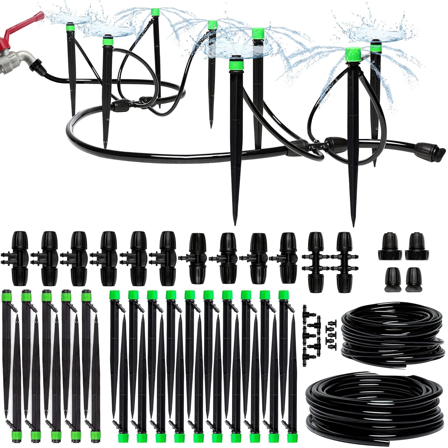 Complete Drip Irrigation System Kit for Garden and Raised Beds