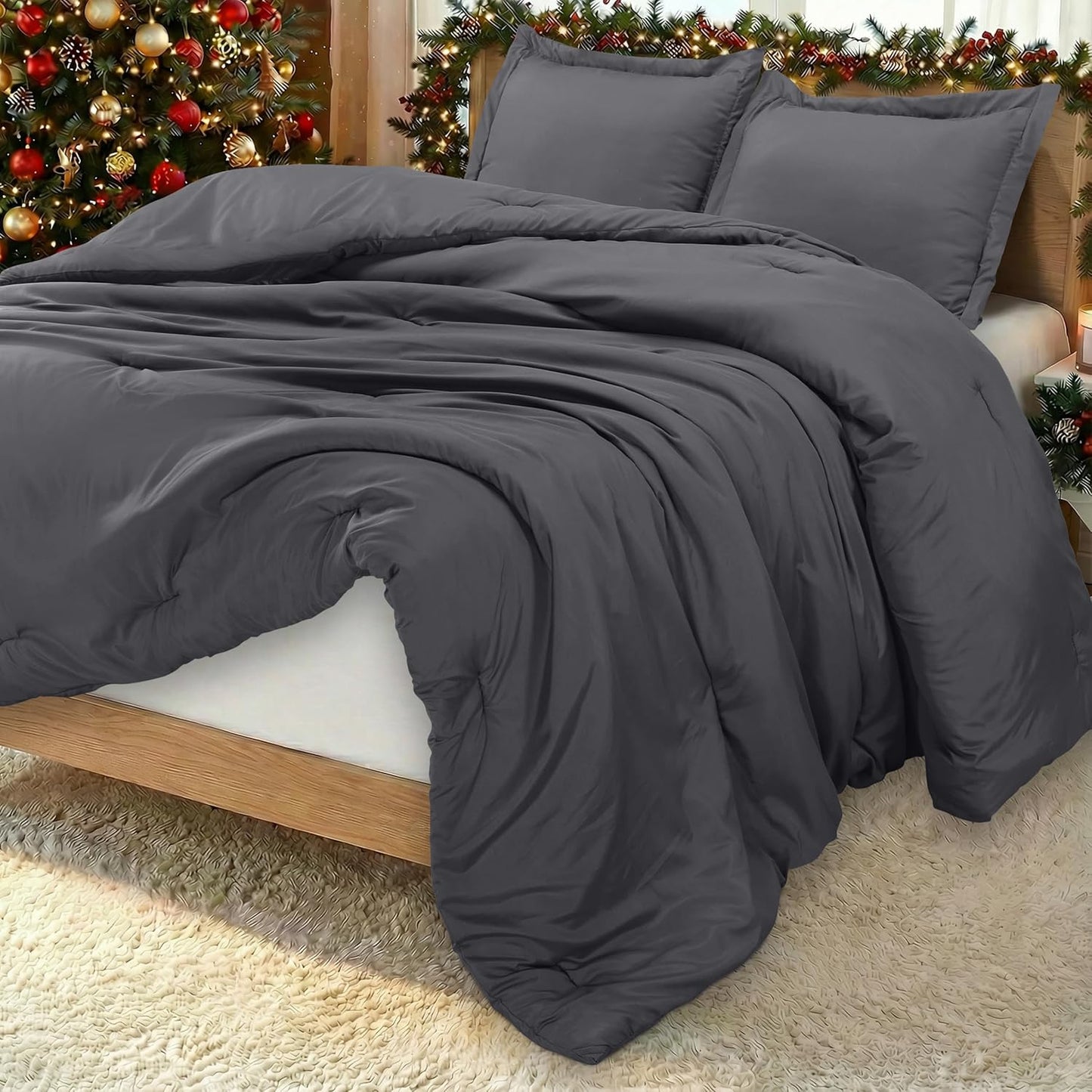 Utopia Bedding King Comforter Set Grey for Luxurious Sleep