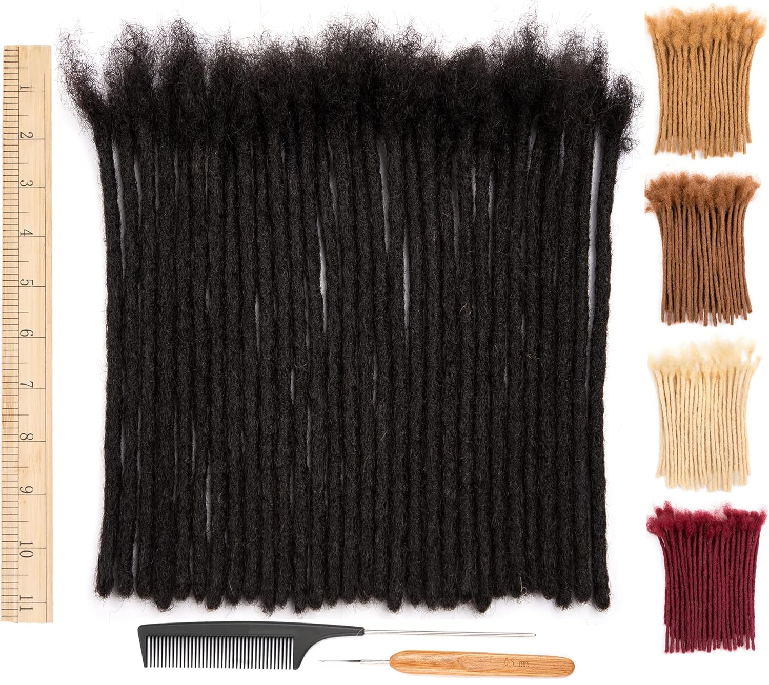 DAIXI 10 Inch Dreadlock Extensions for Men and Women - 100% Human Hair