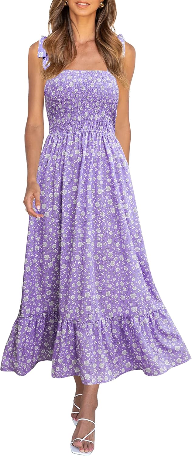 Imily Bela Womens Summer Floral Dress for Beach and Parties