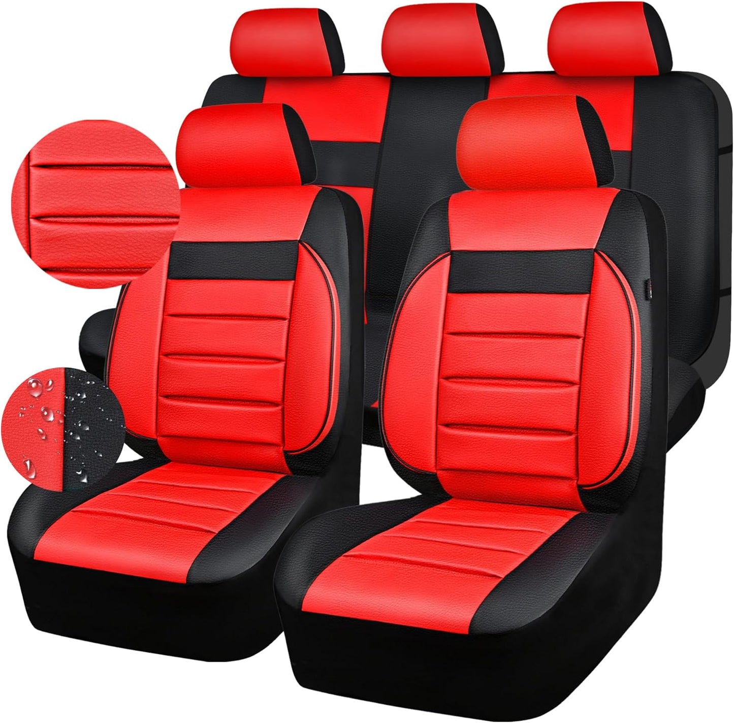 CAR PASS Leather Seat Covers Full Set for Ultimate Comfort