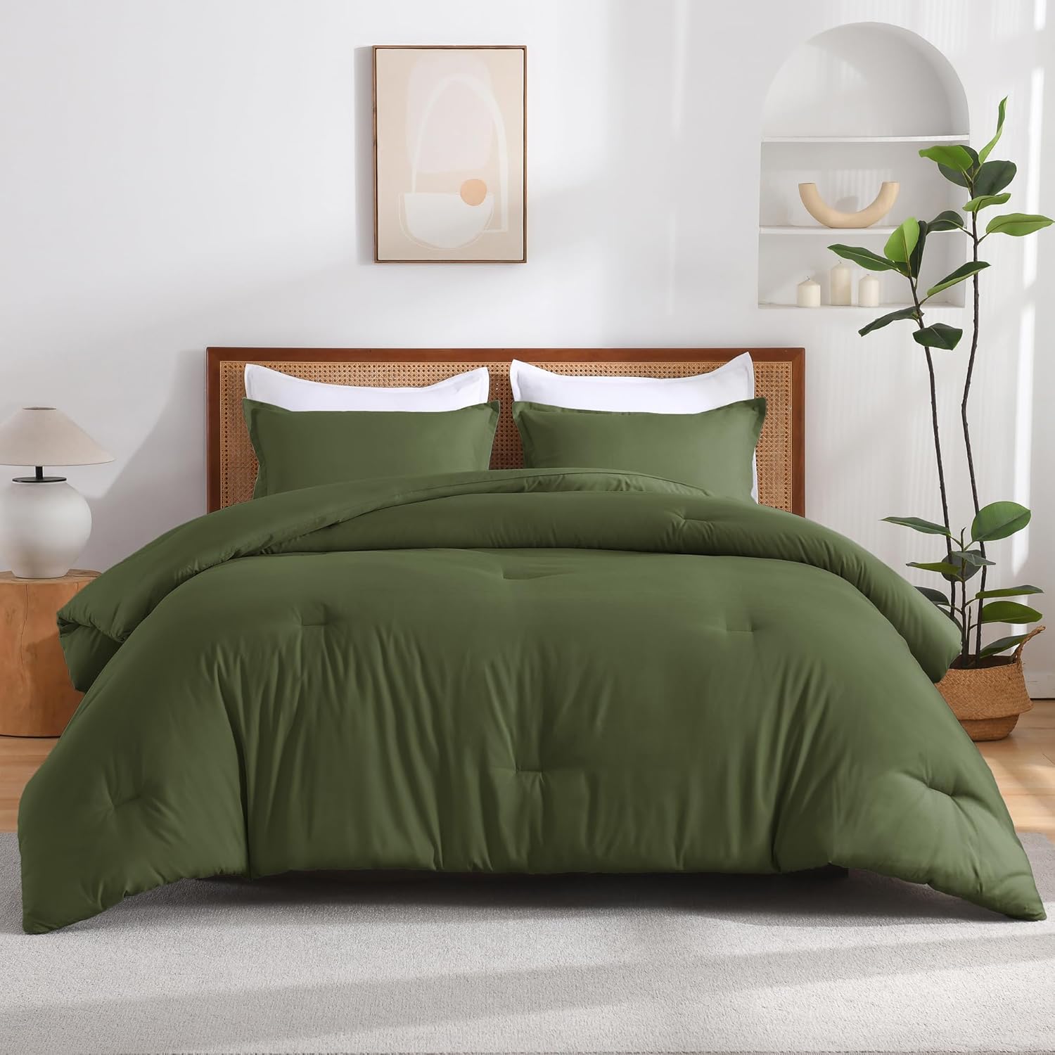 Andency Olive Super King Comforter Set for Cozy Sleep Experience