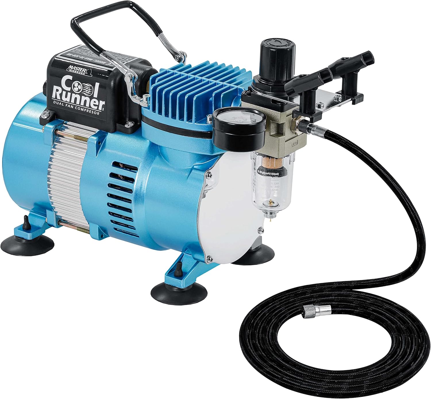 Master Airbrush Cool Runner II - Longer Run Time, Dual Fan Compressor