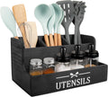 RedCall Extra Large Kitchen Utensils Holder 4 Compartments - Rustic