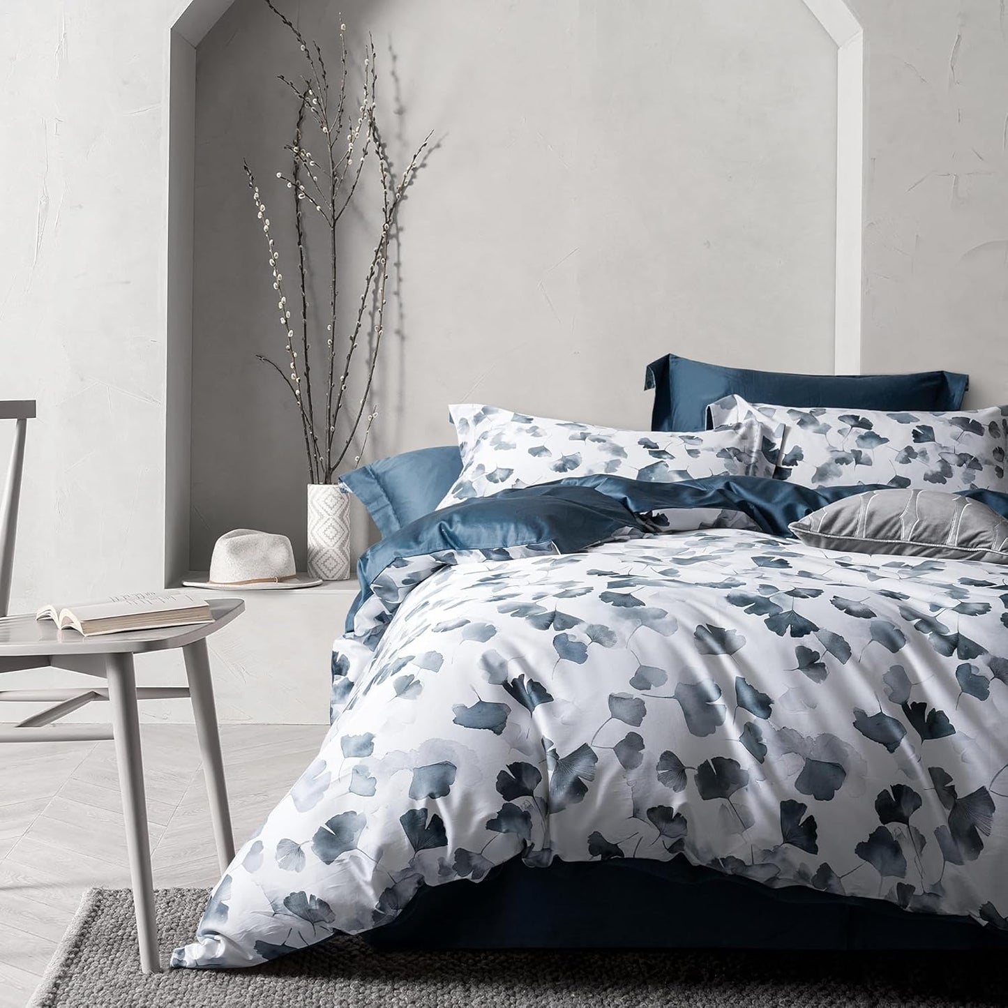 MILDLY 100% Long-Staple Cotton Duvet Cover Set for Comfort