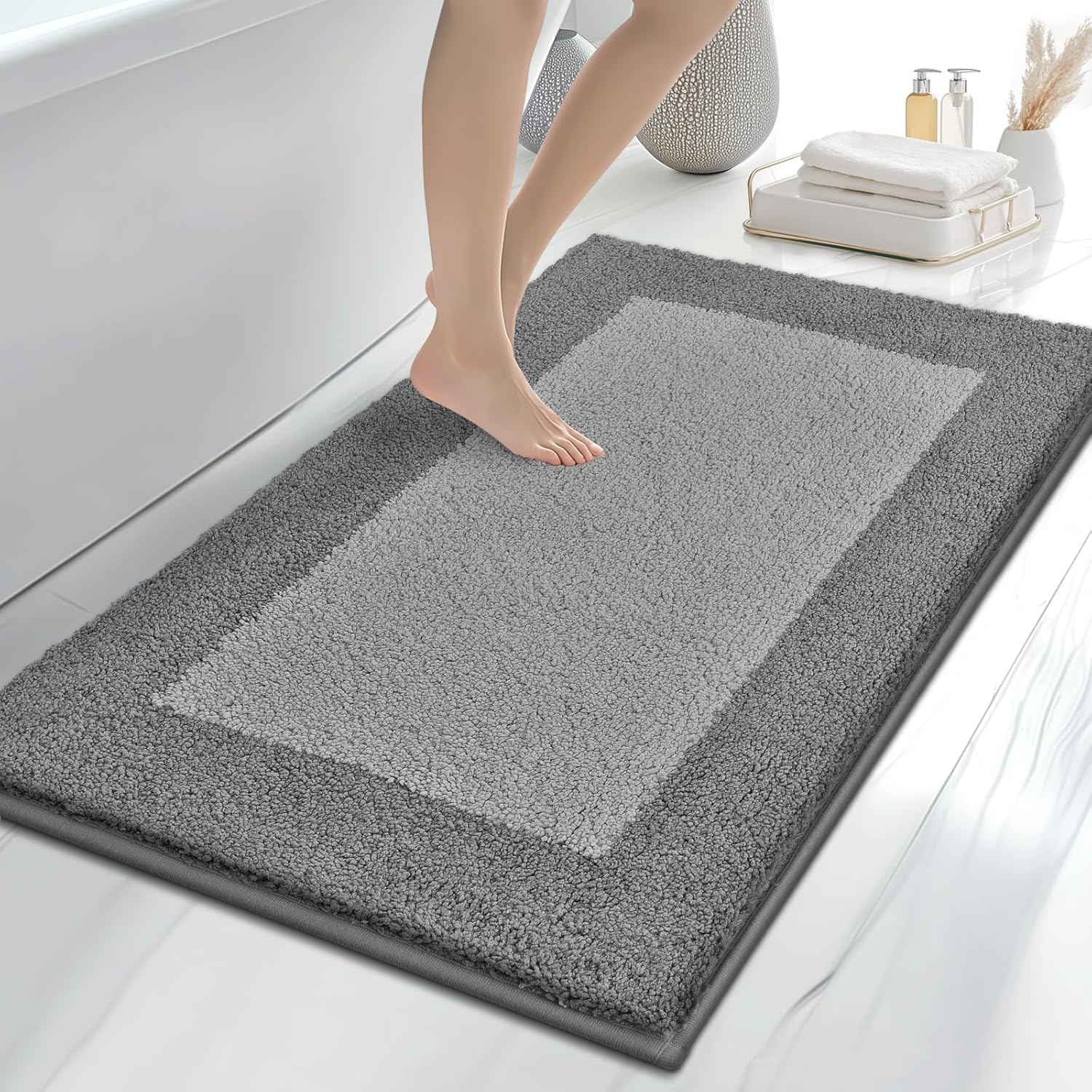 Non-Slip Extra Soft Absorbent Bath Rugs for Bathroom Floors