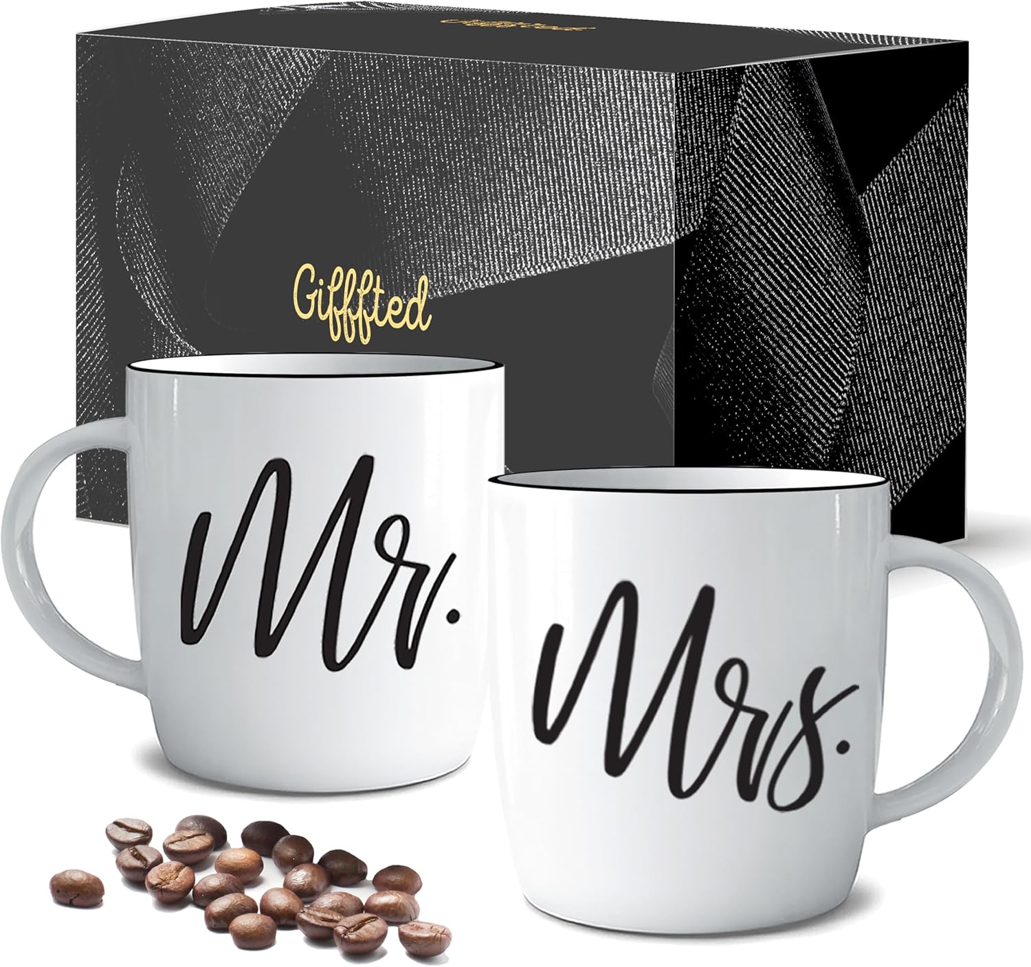 Mr & Mrs Couples Coffee Mugs - Perfect Gift Set!