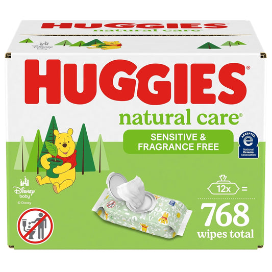 HUGGIES Natural Care Baby Wipes - Hypoallergenic & 99% Water