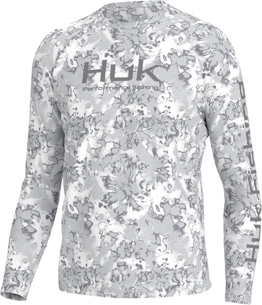 HUK Mens Pursuit Crew Long Sleeve Shirt for Fishing Comfort