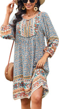 Lightweight Bluetime Women's Floral V Neck Dress for Summer Fun