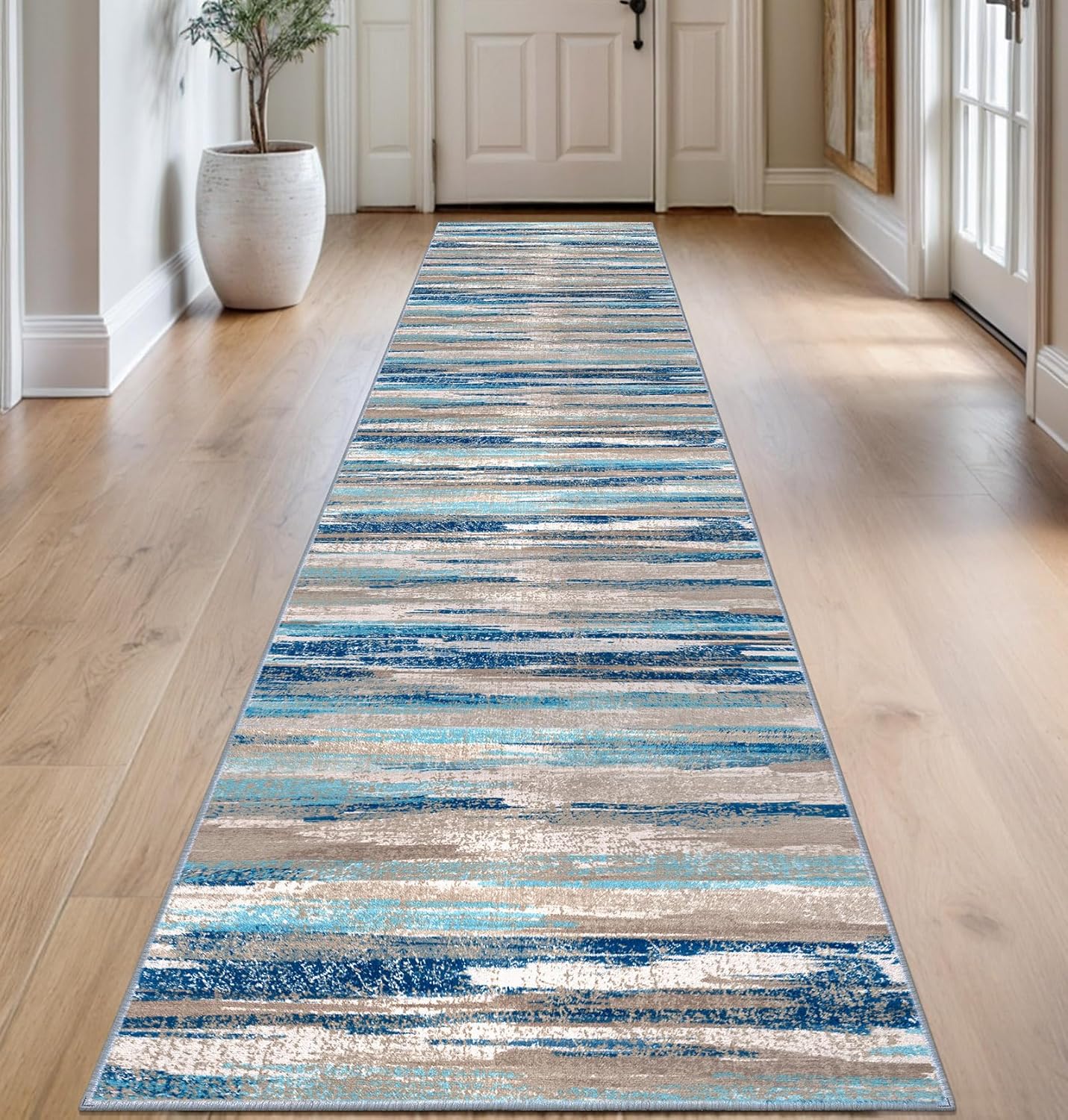 Modern Abstract Runner Rug 2.6x14 for Stylish Home Decor