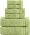 Sage Green Luxury 6-Piece Turkish Cotton Towel Set - Quick-Drying