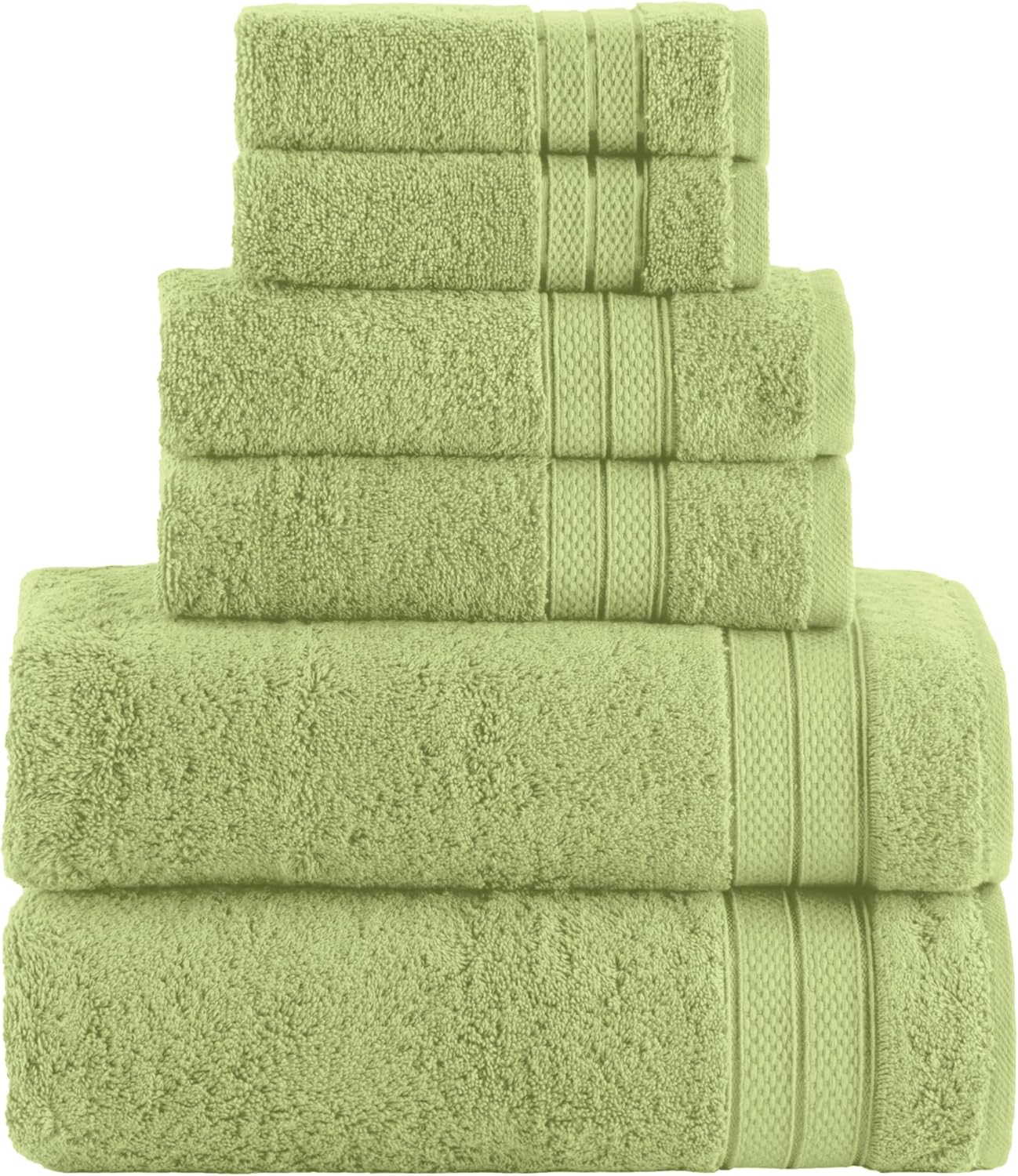 Elegant Comfort Luxury 6-Piece Towel Set in Sage Green