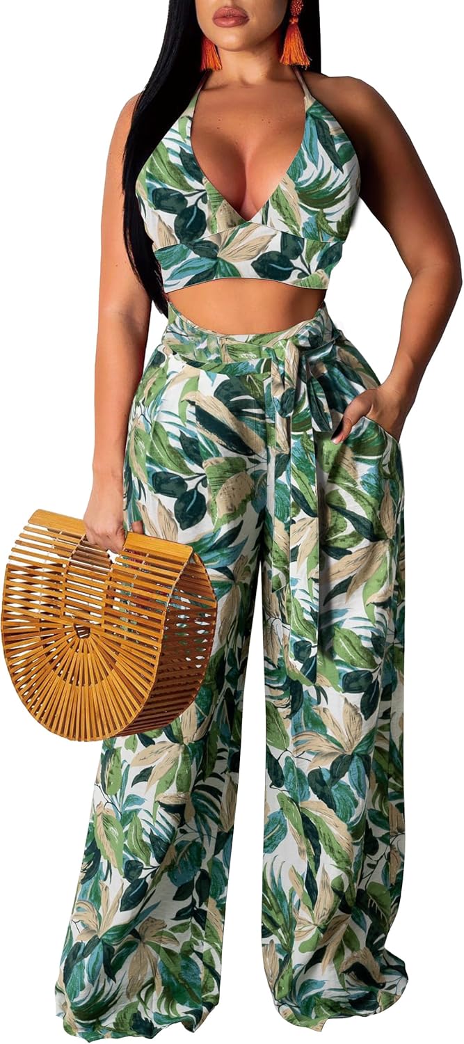 Elegant Two Piece Sets for Women with Sexy Printing Design
