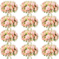 Artificial Peonies Silk Flowers Faux Peony Bouquet Light Pink - 12